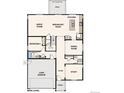 Main level floor plan showcasing the layout of the kitchen, great room, and garage at 1839 Morgan Dr, Erie, CO 80516