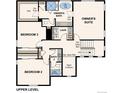 Upper level floor plan with owner's suite and two bedrooms at 13840 Deertrack Ln, Parker, CO 80134