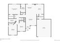 Home floor plan showcasing layout of the main level featuring bedroom, bathroom, kitchen and garage at 20709 E Hampden Pl, Aurora, CO 80013