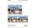 Three exterior elevations of a two-story home with a two car garage; three beds and 2.5 baths at 46541 Sunflower Ln, Bennett, CO 80102