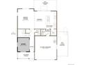 First floor layout features a kitchen, dining area, great room, study, and two-car garage at 449 S Salida St, Aurora, CO 80017