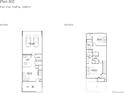 Detailed floor plan with two bedrooms, two bathrooms and a two car garage at 8963 Whiteclover St, Littleton, CO 80125