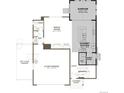 Layout featuring a gourmet kitchen, a great room, a sunroom and a two-car garage on the main floor at 4589 Thistle Dr, Brighton, CO 80601