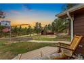 Relaxing backyard view from porch, overlooking beautiful landscape and barn at 1730 Ward Cir, Franktown, CO 80116