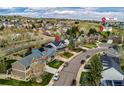Neighborhood aerial view showing mature landscaping, nearby trails and Superior Elementary School at 2225 Clayton Cir, Superior, CO 80027