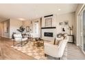 Cozy living room with fireplace and stylish seating area at 119 Leafy Aster Ln, Castle Rock, CO 80104
