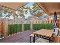 Fenced patio with artificial turf and seating at 7995 E Mississippi Ave # J1, Denver, CO 80247