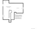 Schematic of unfinished basement featuring over 1200 square feet of space plus stair and storage areas at 5762 Las Rosas Dr, Parker, CO 80134