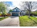 Charming two-story home featuring a well-maintained lawn and a spacious two-car garage at 18572 E Tanforan Pl, Aurora, CO 80015
