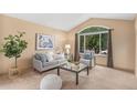 Sunlit living room features neutral tones and a large window with views of lush trees at 10152 Telluride St, Littleton, CO 80125