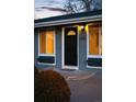 Elegant front door with decorative glass and a welcoming entrance surrounded by planter boxes at 1290 S Honey Way, Denver, CO 80224