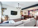 Bright living room with hardwood floors, modern decor, and stylish furnishings at 852 Kalamath St, Denver, CO 80204