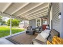 Cozy, covered patio with comfortable seating, perfect for relaxing outdoors and enjoying the green backyard at 235 W Lehigh Ave, Englewood, CO 80110