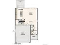 Floorplan of main level featuring an open layout including kitchen, great room, dining, and two-car garage at 19079 E 94Th Pl, Commerce City, CO 80022