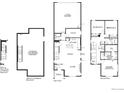 Detailed floor plan showcasing the layout of this home's basement, main, and second floors at 5454 S Elk Way, Aurora, CO 80016