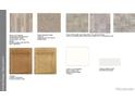 Design selection sheet including LVP flooring, carpet, vinyl flooring, cabinets, and paint at 3381 N Denali St, Aurora, CO 80019
