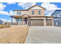 Charming two-story home with a spacious three-car garage, a welcoming front porch, and professionally landscaped yard at 18358 Field Mint Pt, Parker, CO 80134