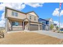 Charming two-story home with a spacious three-car garage, a welcoming front porch, and professionally landscaped yard at 18358 Field Mint Pt, Parker, CO 80134