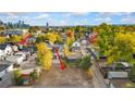Aerial view of lot location at 3700 Vallejo St, with city skyline in the background at 3709 Tejon St, Denver, CO 80211