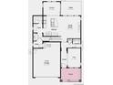 Layout of the home's first floor with kitchen, dining, great room, flex room, and two-car garage at 7243 Prairie Sage Ln, Littleton, CO 80125