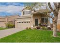 Charming two-story home with a well-manicured front yard and inviting porch at 10475 E Abilene St, Commerce City, CO 80022