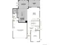 First floor plan featuring gourmet kitchen, sunroom, two-car garage and study at 1434 Lumber Ridge S Cir, Erie, CO 80516