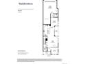 This is the first-floor blueprint of the Mayfair plan, displaying the kitchen, great room, dining, and three car tandem garage at 858 Promenade Dr, Superior, CO 80027
