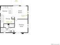 Detailed floor plan showcasing the layout of the second floor, including the kitchen and primary suite at 22172 E 38Th Pl, Aurora, CO 80019