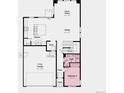 Floor plan of the first floor showcasing the 2-car garage, kitchen, and bedroom 4 at 3341 N Buchanan Way, Aurora, CO 80019