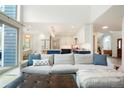 Bright open concept living room flows into a modern kitchen with stainless appliances and beautiful finishes at 469 Tripp Dr, Golden, CO 80401