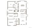 Second-floor layout featuring four bedrooms, two bathrooms, a laundry room, walk-in closets, and a loft area at 8273 Snake River St, Littleton, CO 80125