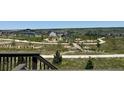 Scenic community view showcasing walking trails, green spaces, and houses in the distance at 13342 Blue Amber Ct, Parker, CO 80134