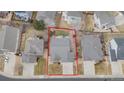 Aerial view of a single Gathering home in a residential neighborhood with mature trees and landscaping at 17161 E Dewberry Dr, Parker, CO 80134
