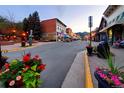 Scenic street view featuring downtown businesses, lush flower arrangements, and a vibrant mountain backdrop at 1716 Virginia St, Idaho Springs, CO 80452