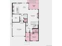 Detailed first-floor plan showcasing the layout with a kitchen, great room, and garage at 4261 Ridgewalk Pt, Castle Rock, CO 80108