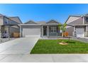 Attractive single-story home with a cozy front porch and a well-kept lawn at 13487 Valentia St, Thornton, CO 80602