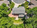 Overhead view of a home surrounded by lush greenery, showcasing its spacious layout at 9025 Jellison Ct, Broomfield, CO 80021