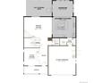 Detailed floor plan showcasing a gourmet kitchen, great room, and a two-car garage at 1351 Lumber Ridge N Cir, Erie, CO 80516