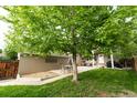 Spacious backyard with mature trees and a patio area perfect for outdoor entertaining at 1317 S Saint Paul St, Denver, CO 80210