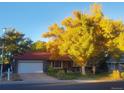 Beautiful home exterior showcasing mature trees, a red roof, a well-manicured lawn, and an attached two-car garage at 14867 E Harvard Ave, Aurora, CO 80014