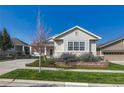 Well-maintained home with manicured lawn and brick-lined flower beds at 8107 S Catawba Ct, Aurora, CO 80016