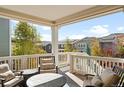 Comfortable covered deck with outdoor seating, perfect for enjoying scenic views of the neighborhood at 6143 Eldora St, Golden, CO 80403