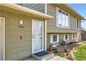 Close up of the front entrance and decorative landscaping at 2034 S Idalia St, Aurora, CO 80013