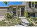 Inviting front entrance with a charming chair, well-kept landscaping, and visible house number at 19502 E Buchanan Pl, Aurora, CO 80011