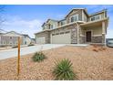 Charming home features a stone facade, a two-car garage, and low maintenance landscaping at 650 Bishop Pine Way, Castle Rock, CO 80104