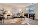Cozy living room featuring neutral colors, a large area rug, and modern decor at 5511 S Lowell Blvd, Littleton, CO 80123