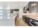 Modern kitchen with stainless steel appliances and ample counter space at 15566 W Beloit Ave, Morrison, CO 80465