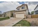 Attractive two-story home with a two-car garage, landscaped lawn, and a cozy front entrance at 20112 E Grand Pl, Aurora, CO 80015
