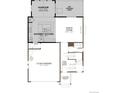 First floor floorplan featuring a gourmet kitchen, sunroom, and two-car garage at 484 S Rifle St, Aurora, CO 80017