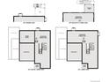 Blueprint of unfinished basement shows partial and lower level options including covered patio and walkout at 4334 Gozzer Ranch Dr, Elizabeth, CO 80107